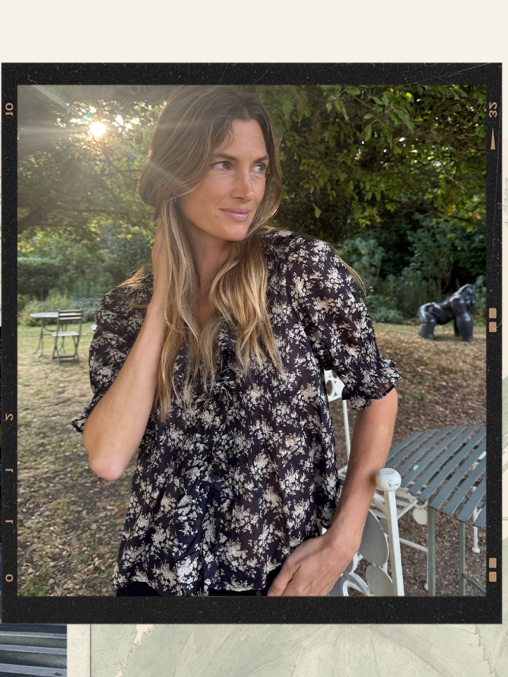 Doen Henri Top in Noir Rosier Floral - Picture 3 of 7